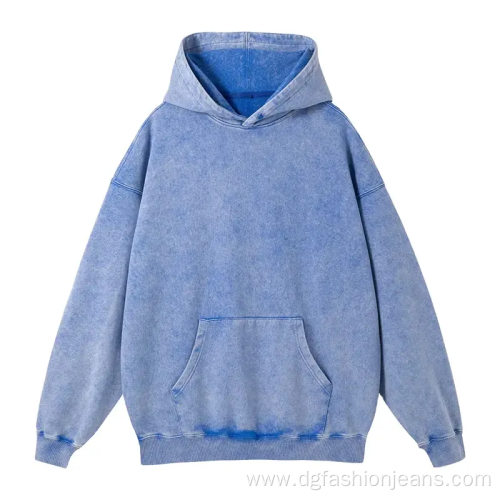 Cotton Oversize Blank Distressed Stone Wash Hoodies